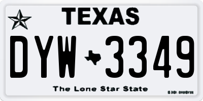 TX license plate DYW3349