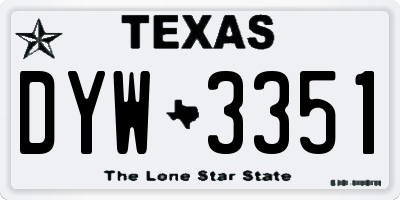 TX license plate DYW3351