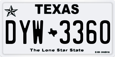 TX license plate DYW3360