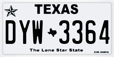 TX license plate DYW3364
