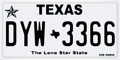 TX license plate DYW3366