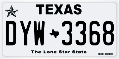 TX license plate DYW3368