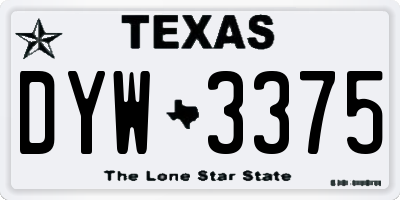 TX license plate DYW3375