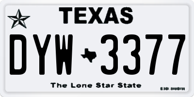 TX license plate DYW3377