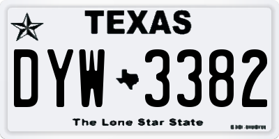 TX license plate DYW3382