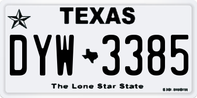 TX license plate DYW3385