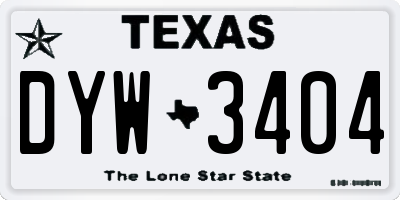 TX license plate DYW3404