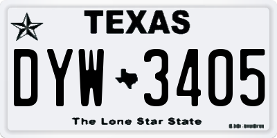 TX license plate DYW3405