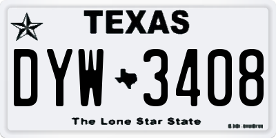 TX license plate DYW3408