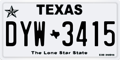 TX license plate DYW3415