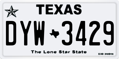 TX license plate DYW3429