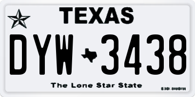 TX license plate DYW3438