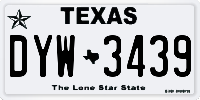 TX license plate DYW3439