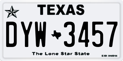 TX license plate DYW3457