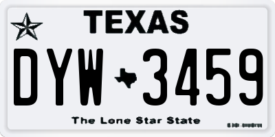 TX license plate DYW3459
