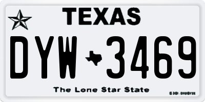 TX license plate DYW3469