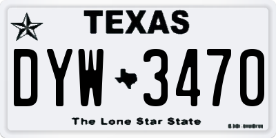 TX license plate DYW3470