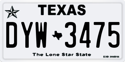 TX license plate DYW3475