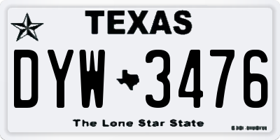TX license plate DYW3476