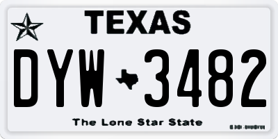 TX license plate DYW3482