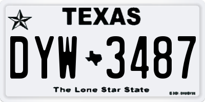 TX license plate DYW3487