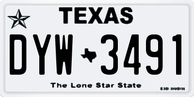 TX license plate DYW3491