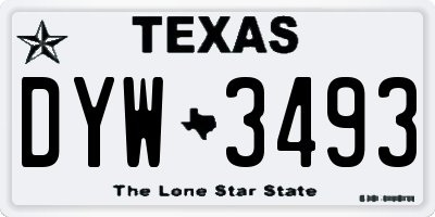 TX license plate DYW3493