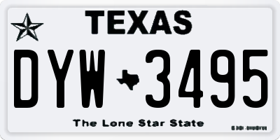 TX license plate DYW3495