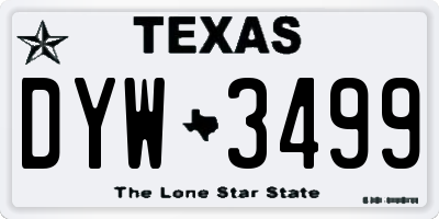 TX license plate DYW3499