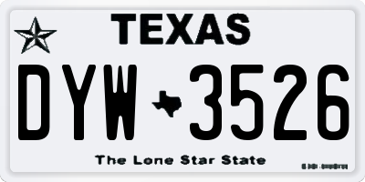 TX license plate DYW3526