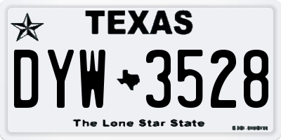 TX license plate DYW3528