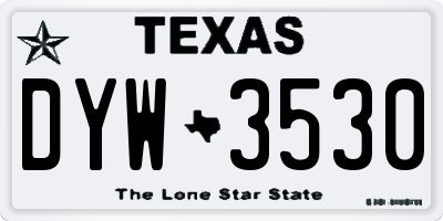 TX license plate DYW3530