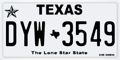 TX license plate DYW3549