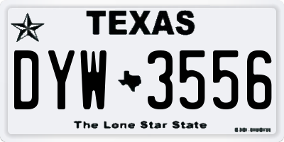 TX license plate DYW3556