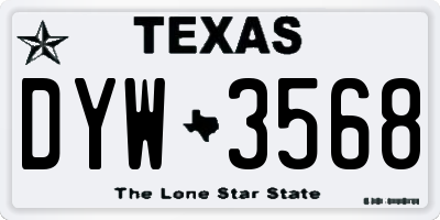 TX license plate DYW3568