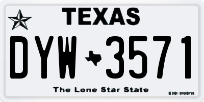 TX license plate DYW3571