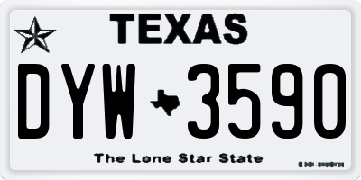 TX license plate DYW3590