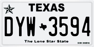 TX license plate DYW3594