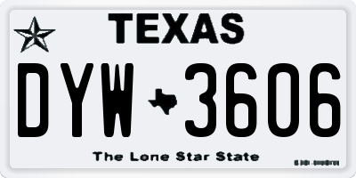 TX license plate DYW3606
