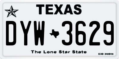 TX license plate DYW3629