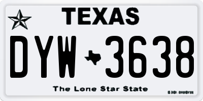 TX license plate DYW3638