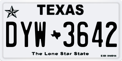 TX license plate DYW3642