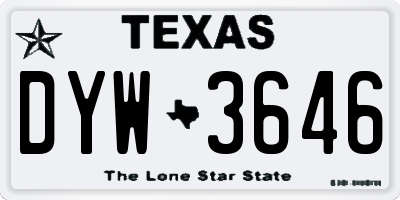 TX license plate DYW3646