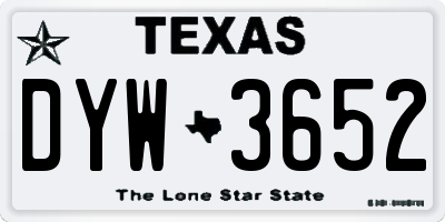 TX license plate DYW3652