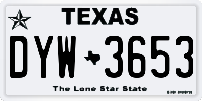 TX license plate DYW3653