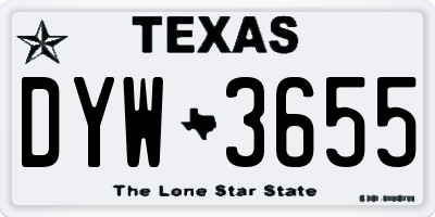 TX license plate DYW3655