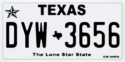 TX license plate DYW3656