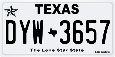 TX license plate DYW3657