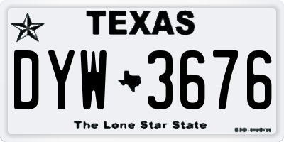 TX license plate DYW3676