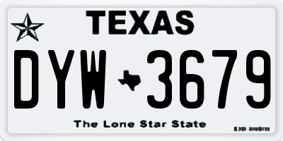TX license plate DYW3679